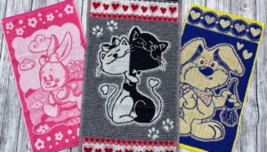 Махровые полотенца с котятами и зайчатами