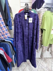 Мужской махровый халат фиолетовый